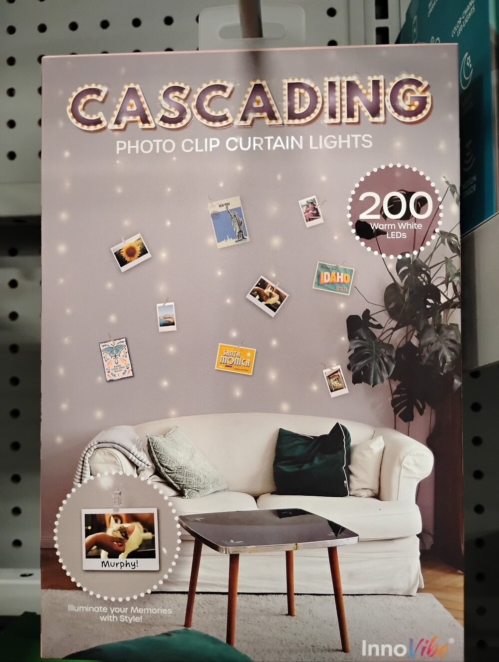 New Cascading Photo Clip Curtain Lights - Warm White